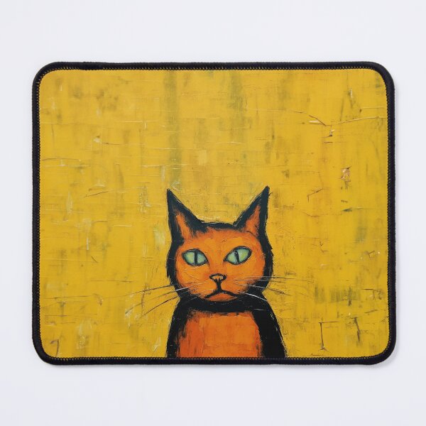 Item preview, Orange Cat on Yellow Background designed and sold by YoPedro.