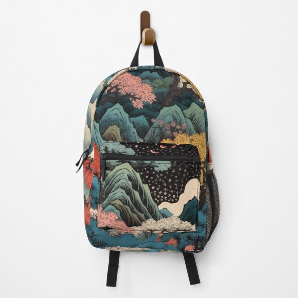 Item preview, Okiyo-e Vintage Retro Japanese Forest Mountain Storm Wood Block Art designed and sold by BrandonArtWorld.