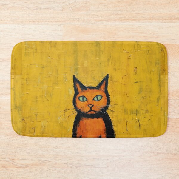 Item preview, Orange Cat on Yellow Background designed and sold by YoPedro.