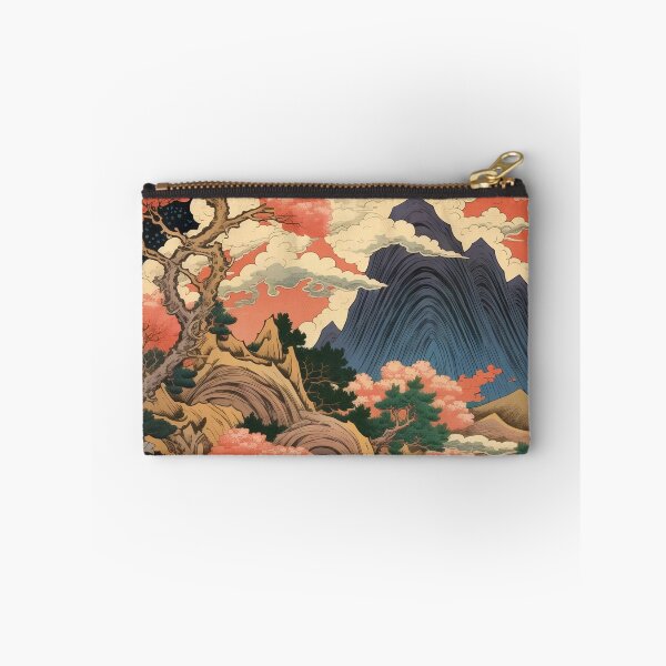 Item preview, Okiyo-e Vintage Retro Japanese Forest Mountain Storm Wood Block Art designed and sold by BrandonArtWorld.