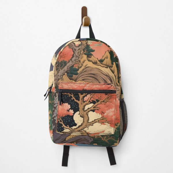 Item preview, Okiyo-e Vintage Retro Japanese Forest Mountain Storm Wood Block Art designed and sold by BrandonArtWorld.