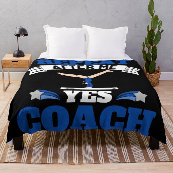 Item preview, Repeat After Me Yes Coach Gymnastics - Blue Black - Funny Sports designed and sold by GymWearDepot.
