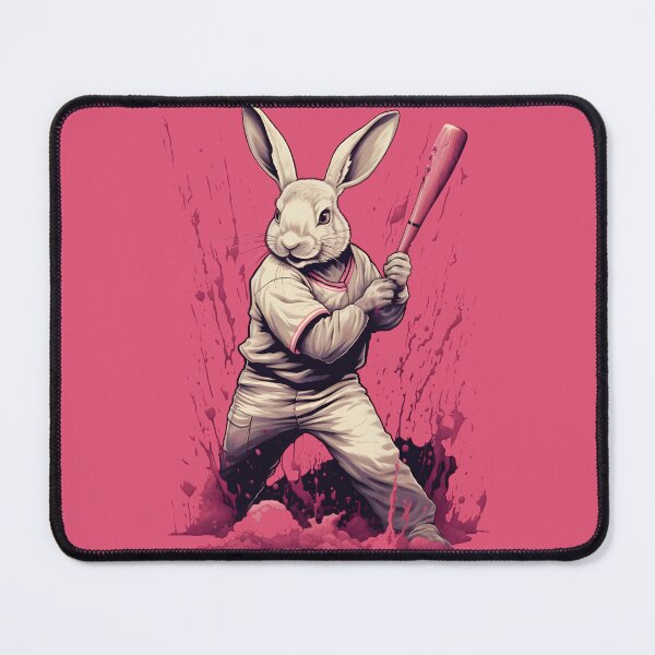 Item preview, Dynamic Bunny Baseball Illustration | Active Easter Art designed and sold by InkedBeasts.