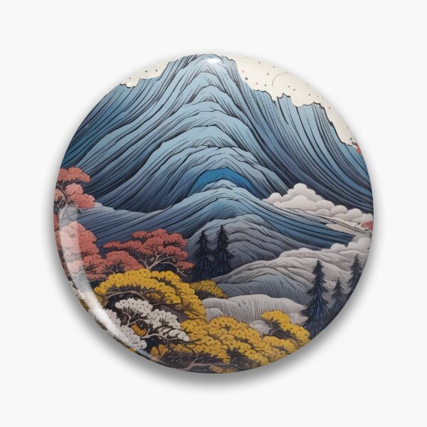 Item preview, Okiyo-e Vintage Retro Japanese Forest Mountain Storm Wood Block Art designed and sold by BrandonArtWorld.