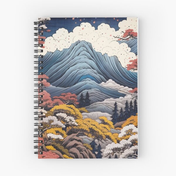 Item preview, Okiyo-e Vintage Retro Japanese Forest Mountain Storm Wood Block Art designed and sold by BrandonArtWorld.