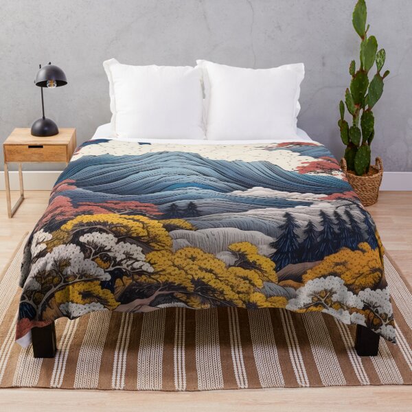 Item preview, Okiyo-e Vintage Retro Japanese Forest Mountain Storm Wood Block Art designed and sold by BrandonArtWorld.