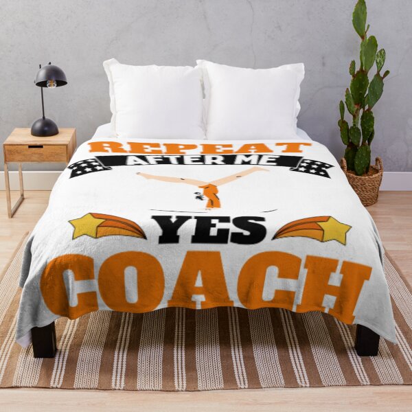 Item preview, Repeat After Me Yes Coach Gymnastics - Orange White - Funny Sports designed and sold by GymWearDepot.