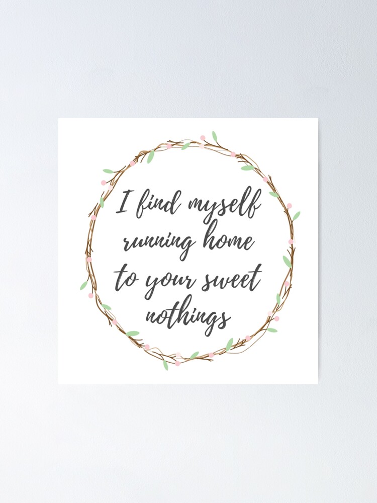 Sweet Nothing Lyrics - Taylor Swift Midnights Floral  Poster for