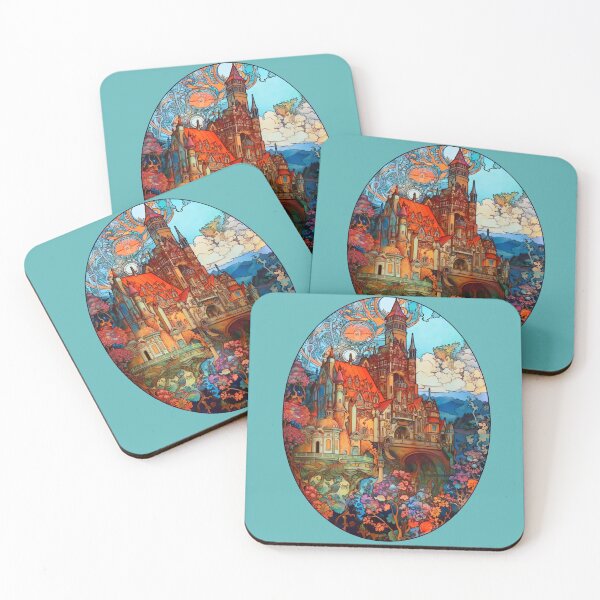 Item preview, Architectural Fantasy Art Nouveau Storybook Castle designed and sold by entwithanaxe.