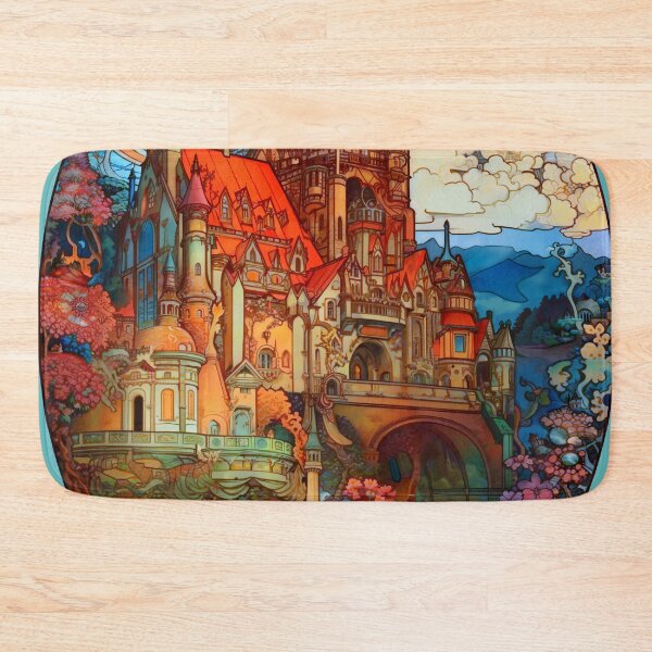 Item preview, Architectural Fantasy Art Nouveau Storybook Castle designed and sold by entwithanaxe.
