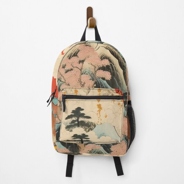 Item preview, Okiyo-e Vintage Retro Japanese Forest Mountain Storm Wood Block Art designed and sold by BrandonArtWorld.