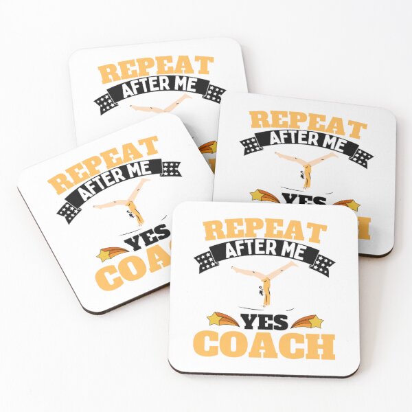 Item preview, Repeat After Me Yes Coach Gymnastics - Yellow White - Funny Sports designed and sold by GymWearDepot.