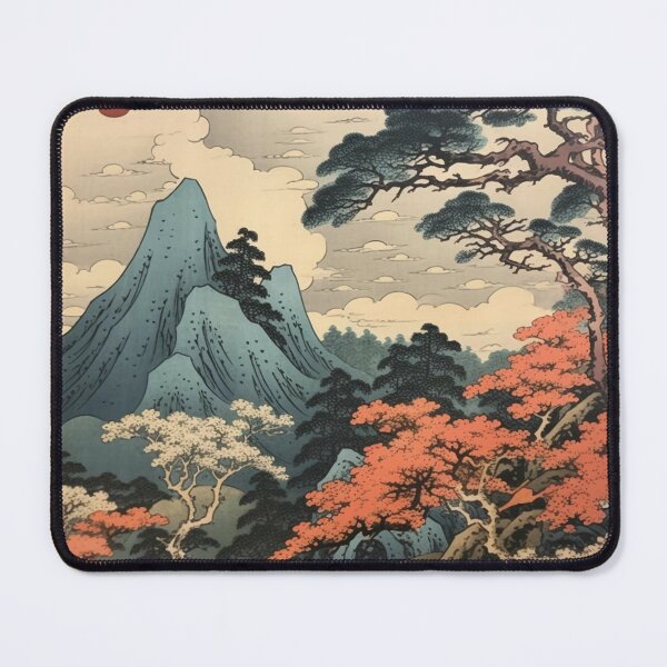 Item preview,   Okiyo-e Vintage Retro Japanese Forest Mountain Storm Wood Block Art designed and sold by BrandonArtWorld.