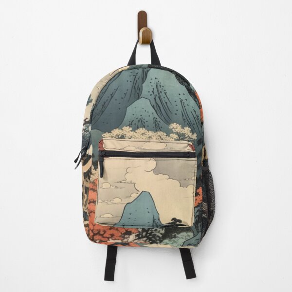 Item preview, Okiyo-e Vintage Retro Japanese Forest Mountain Storm Wood Block Art designed and sold by BrandonArtWorld.