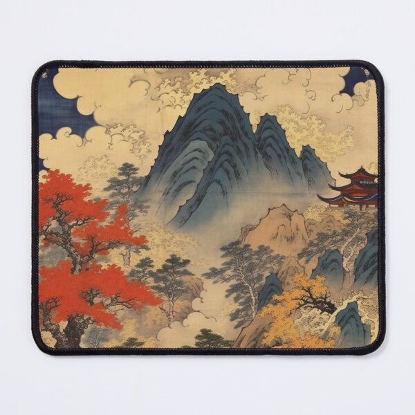 Item preview, Okiyo-e Vintage Retro Japanese Forest Mountain Storm Wood Block Art designed and sold by BrandonArtWorld.