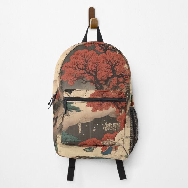 Item preview, Okiyo-e Vintage Retro Japanese Forest Mountain Storm Wood Block Art designed and sold by BrandonArtWorld.
