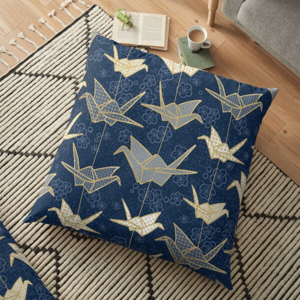 Sadako's Good Luck Cranes Floor Pillow