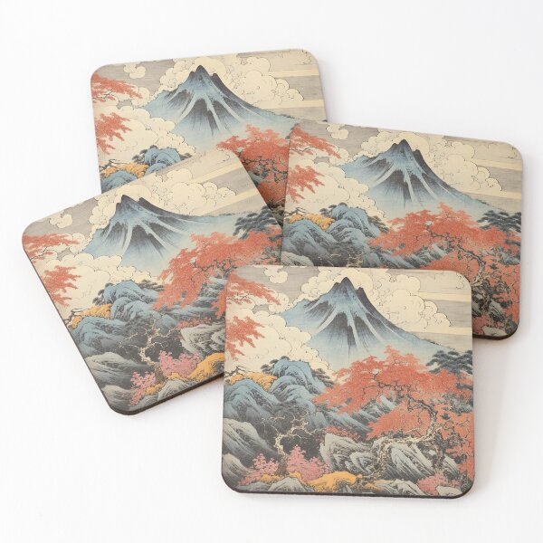 Item preview,  Okiyo-e Vintage Retro Japanese Forest Mountain Storm Wood Block Art designed and sold by BrandonArtWorld.