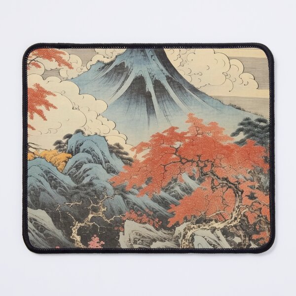 Item preview, Okiyo-e Vintage Retro Japanese Forest Mountain Storm Wood Block Art designed and sold by BrandonArtWorld.
