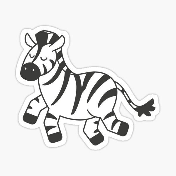Cute Zebra (B/W) Sticker