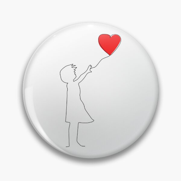 Item preview, The Little Girl With Bansky Balloon line art designed and sold by DigiHouse.