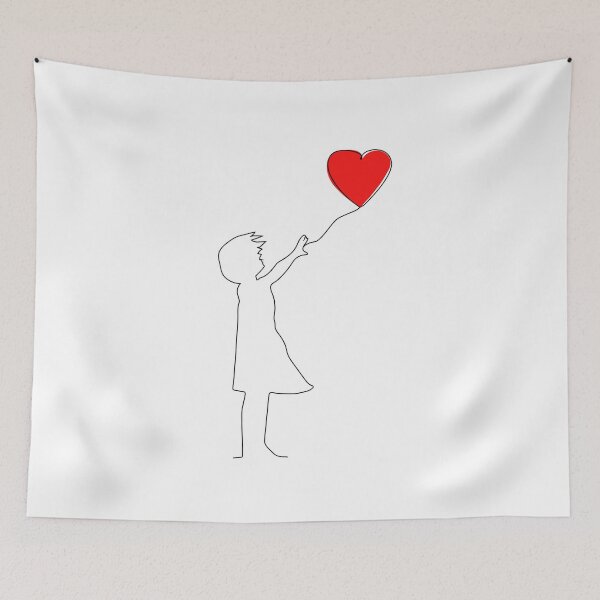 Item preview, The Little Girl With Bansky Balloon line art designed and sold by DigiHouse.