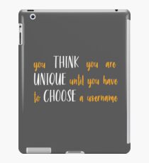 Unique Username iPad Case/Skin