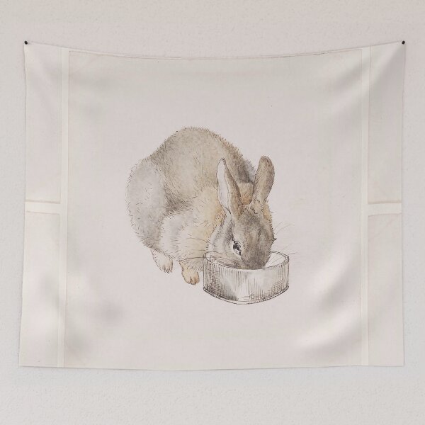 Item preview, A cute bunny eating his dinner designed and sold by Vintage Designs +.