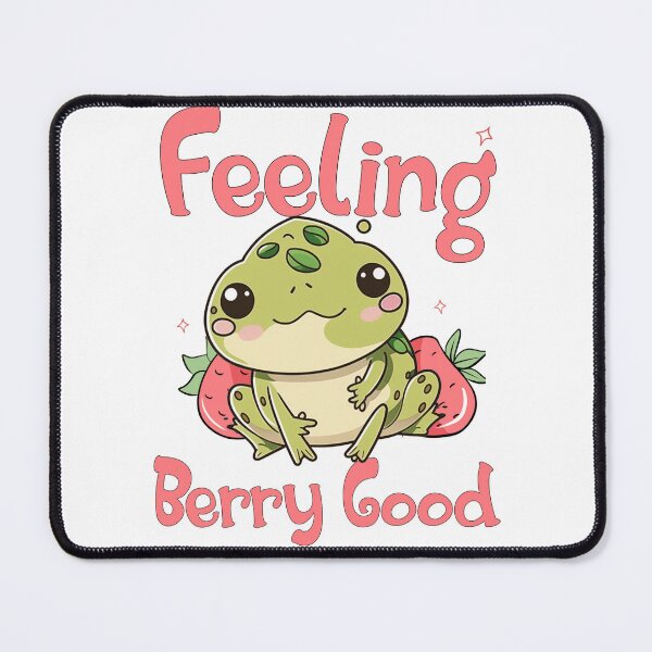 Item preview, Feeling Berry Good Funny Cute Frog Sayings Strawberry designed and sold by GaemGlomDesign.