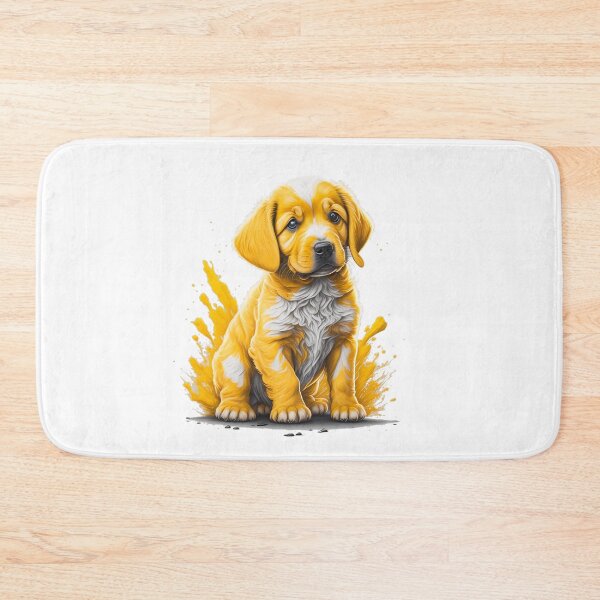 Item preview, beautiful puppy in a yellow bath designed and sold by BaliamShop.