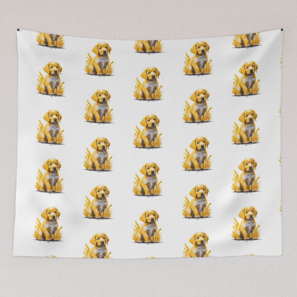 Item preview, beautiful puppy in a yellow bath designed and sold by BaliamShop.