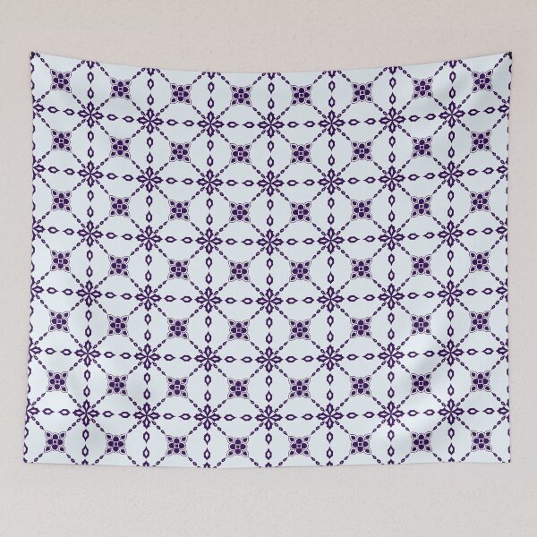 Item preview, No.105-Blue floral block print designed and sold by Block print shop.