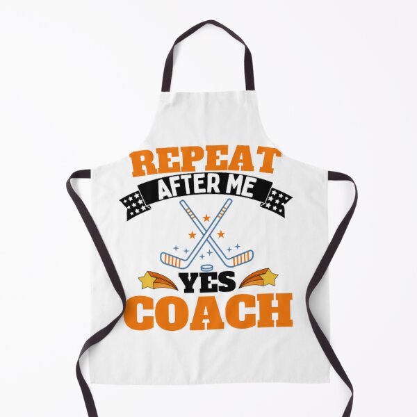Item preview, Repeat After Me Yes Coach Ice Hockey - Orange White - Funny Sports designed and sold by GymWearDepot.