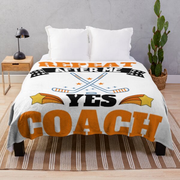 Item preview, Repeat After Me Yes Coach Ice Hockey - Orange White - Funny Sports designed and sold by GymWearDepot.