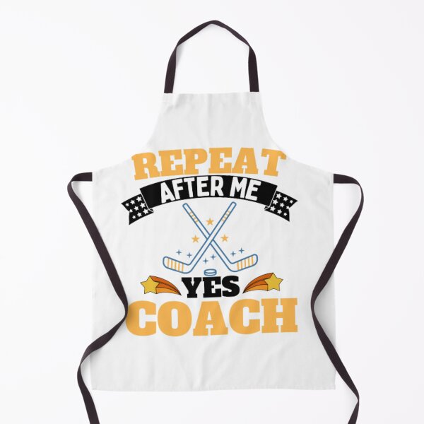 Item preview, Repeat After Me Yes Coach Ice Hockey - Yellow White - Funny Sports designed and sold by GymWearDepot.