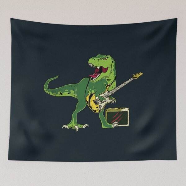 Item preview, T-Rex with Guitar Dinosaur Rock GItarrist Children designed and sold by VerdieShanahan.