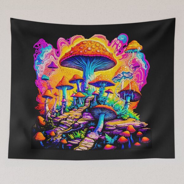 Item preview, Trippy Psychedelic Mushroom Forest designed and sold by OutOfTheBoxArt1.