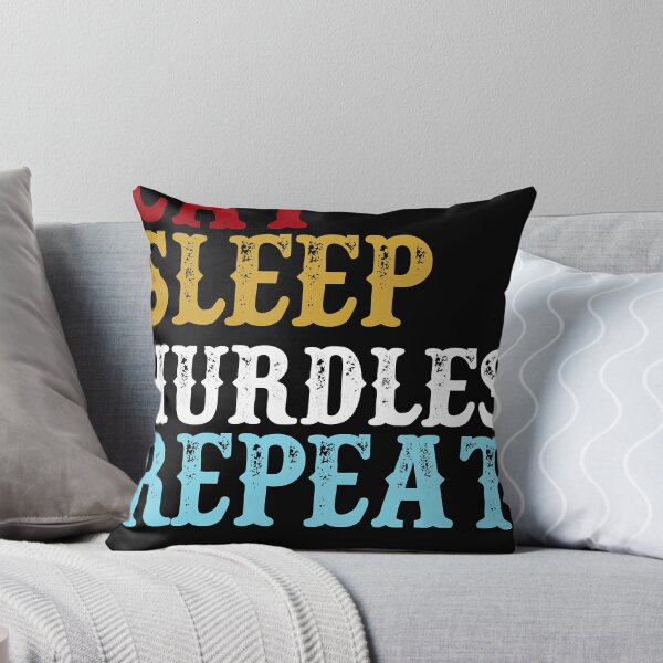 Aperçu de l'œuvre Eat Sleep Hurdles Répétez Funny Hurdling créée et vendue par Jaysonjohnsonr.