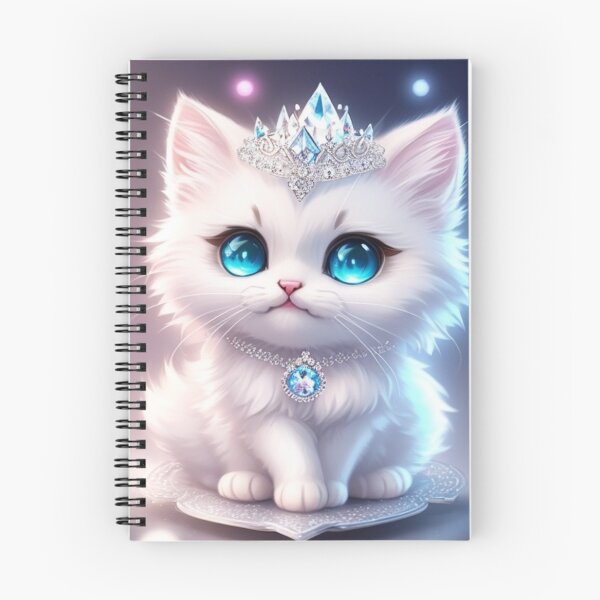 Item preview, Cute Cat White Kitten Princess with Tiara designed and sold by sereneprint.