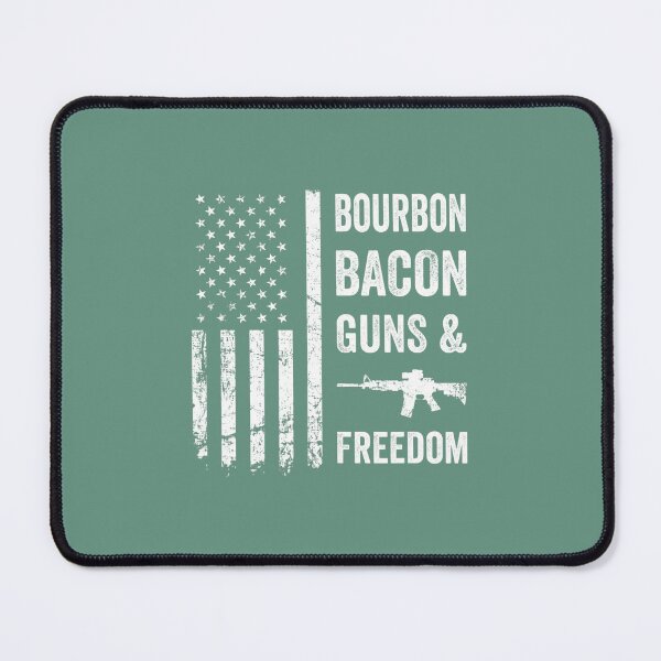 Item preview, BOURBON BACON GUNS & FREEDOM - BBQ Grill Drinking USA Flag 		 designed and sold by jnshmmuz17.