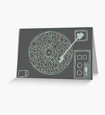 Record Player Drawing Greeting Card