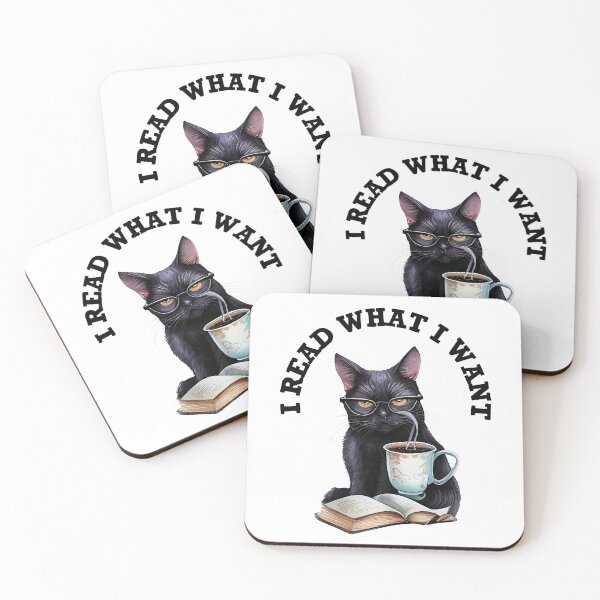 Item preview, I Read What I Want, Black Cat, Cats And Coffee, Cats And Books, Read Banned Books designed and sold by desireedickens.