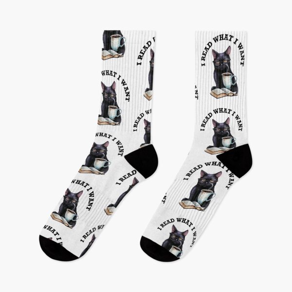 Item preview, I Read What I Want, Black Cat, Cats And Coffee, Cats And Books, Read Banned Books designed and sold by desireedickens.