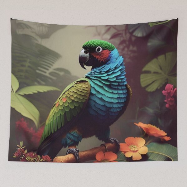 Item preview, Vintage Botanical Tropical Parrot Art designed and sold by Ima-Shel-Mae.