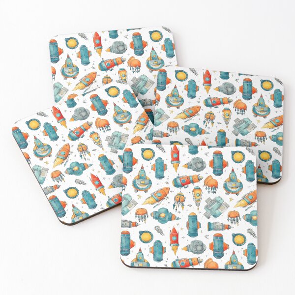 Item preview, Spaceships in space - expedition to alien worlds - illustration - designed and sold by Pixelboys.