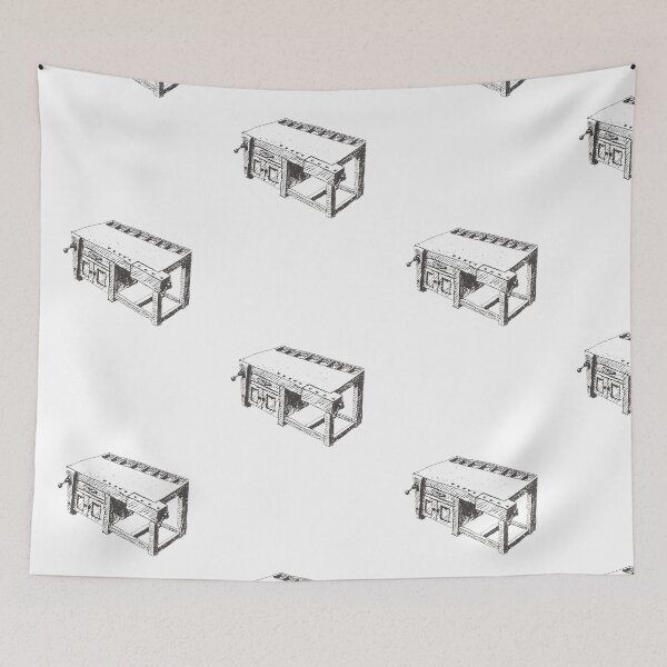 Item preview, Woodworking bench, vintage book illustration designed and sold by Salvatore Mars.