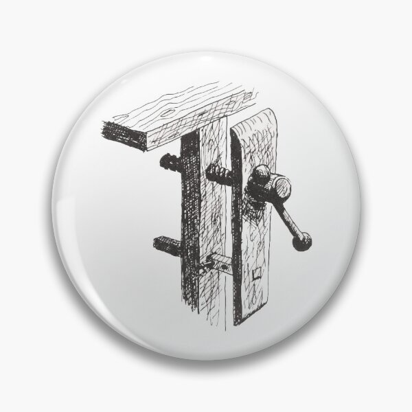 Item preview, Vertical wood vise (leg vise), vintage book illustration designed and sold by Salvatore Mars.