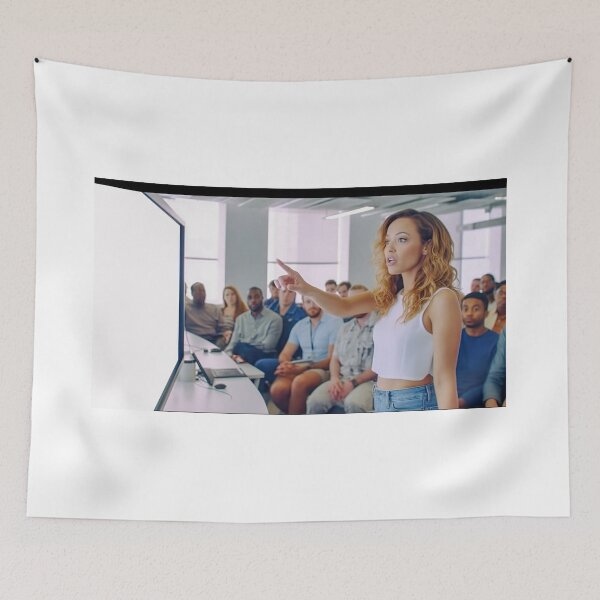 Item preview, Captivating Confidence: Empowered Woman Leading a Persuasive Presentation designed and sold by TheBrainArt.