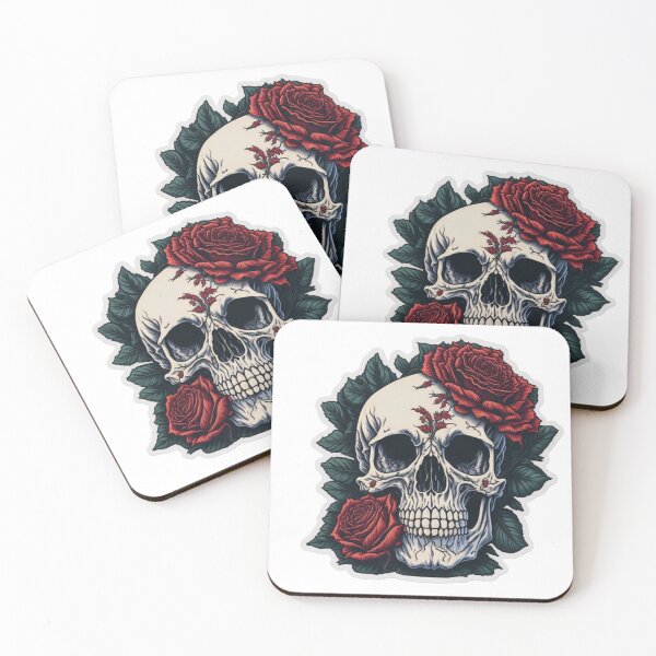 Item preview, Skull With Rose , Rose And Skull, Skull Profile  designed and sold by FamousTee.
