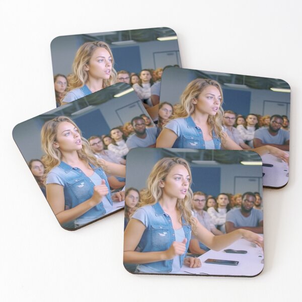 Item preview, Captivating Confidence: Empowered Woman Leading a Persuasive Presentation designed and sold by TheBrainArt.